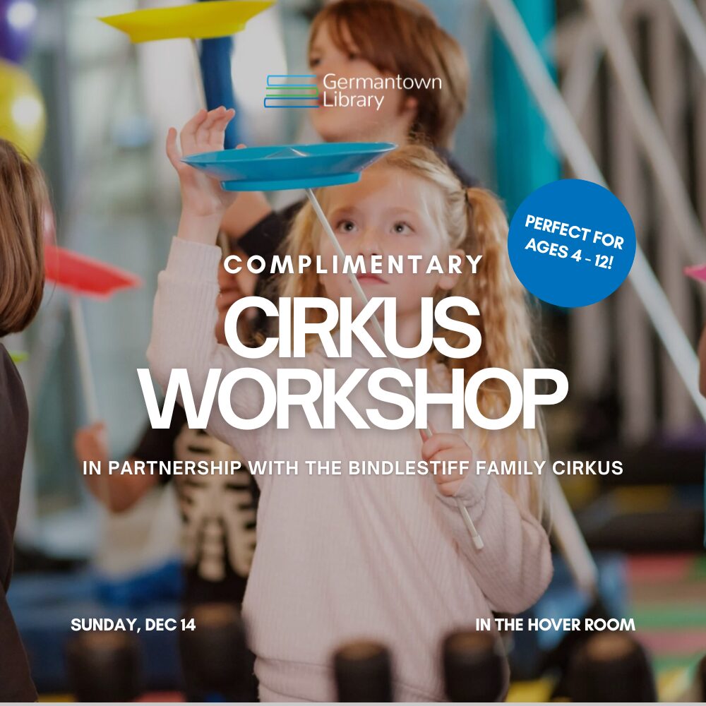 Kids' Cirkus Workshop at the Germantown Library with the Bindlestiff Family Cirkus.
